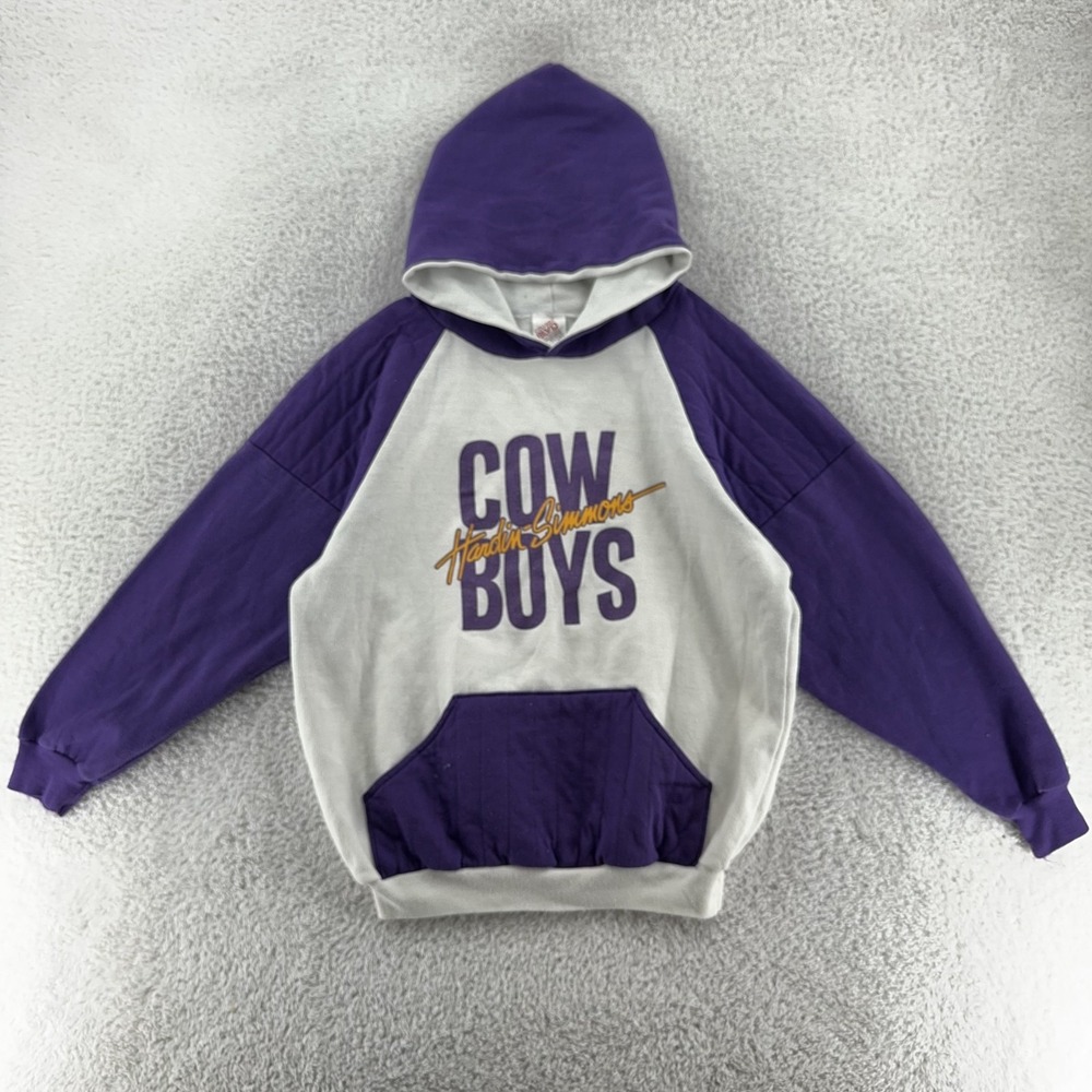 Vintage Hardin Simmons Cowboys Hoodie Mens XS University Texas NCAA Football 90s